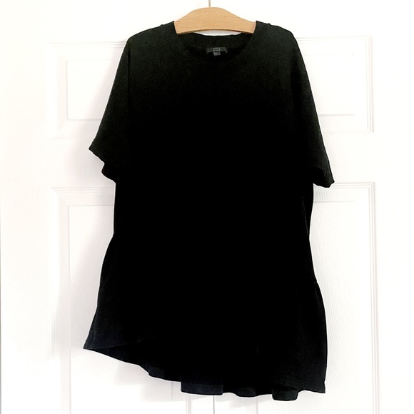 COS Asymmetric Gathered Cotton Top Black Medium - Picture 6 of 11